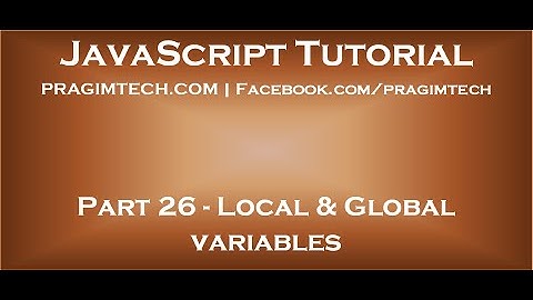 Local and global variables in javascript