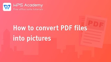 [WPS Academy] 1.2.3 PDF: How to convert PDF files into pictures