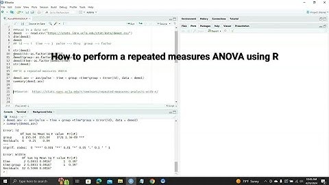 How to Perform a Repeated Measures ANOVA in R The Basics