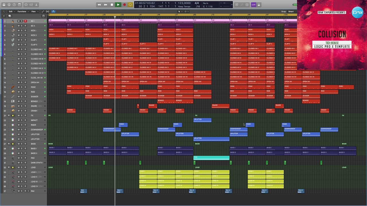 Tech House Logic Pro X Template Collision YouTube