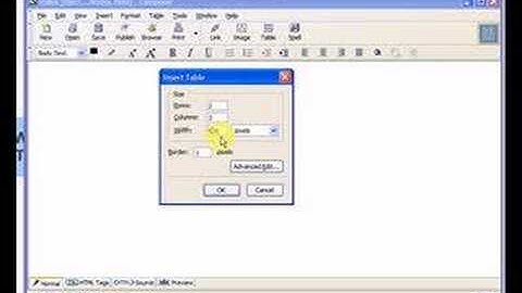 Creating Tables in Mozilla Composer