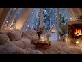 🎹🔥Relaxing Lounge Piano | Winter Fire &amp; Snowfall for 5 Hours | Focus Recharge Boost Mood Meditation Mp3 Song