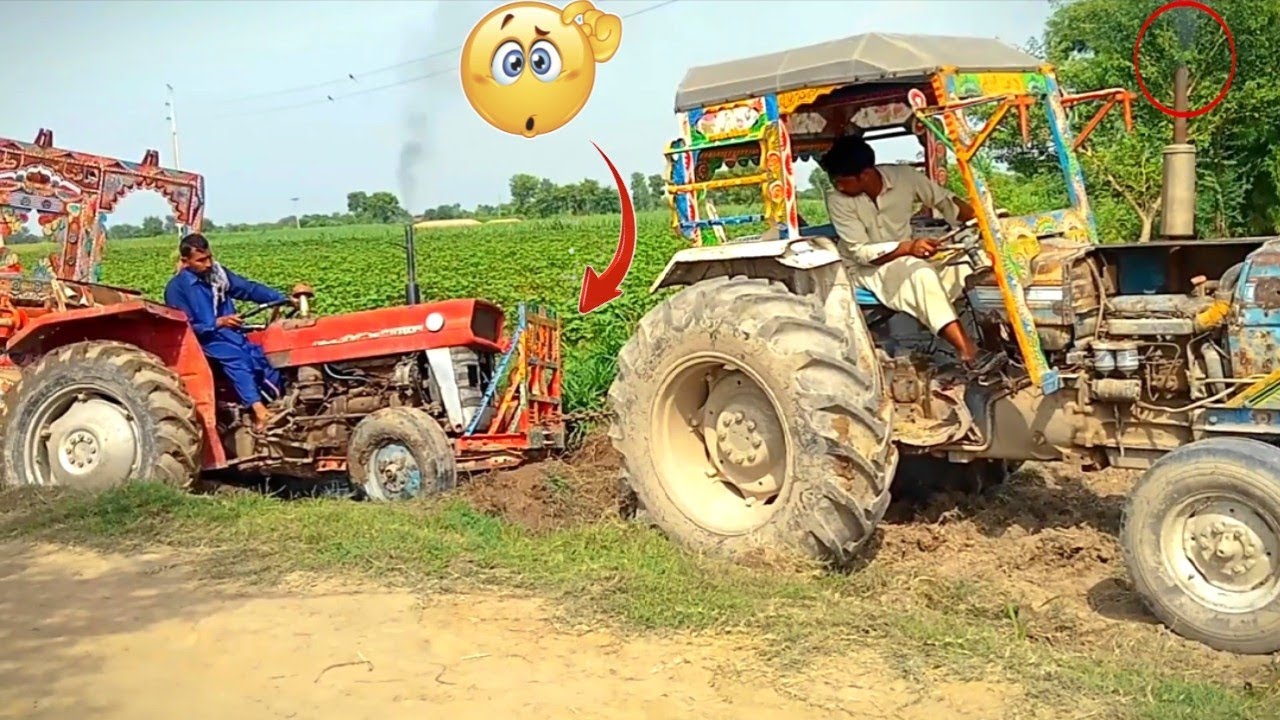 Tracktor Stick Tractor trolly stuck in mud 🧐very badly 😲 | Asad Janjua official - YouTube