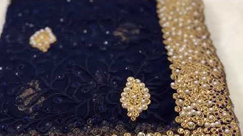 Mono net with heavy emb multy tone to tone work all over saree pallu | RV Collections