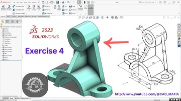 SolidWorks Tutorial for Beginner Exercise 4 | SolidWorks Basic Part Modeling | SolidWorks 2023