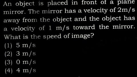 TS 9 Q13  An object is placed in front of a plane mirror. The mirror has a velocity of 2m/s aw