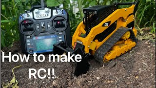 How to Rc the 1/16 bruder CAT skid steer RC conversion