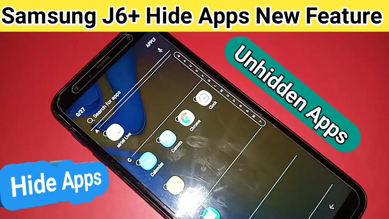 Samsung galaxy J6 plus Hide apps // hide app setting - YouTube