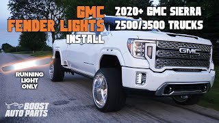 20202024 GMC Sierra 2500 / 3500 Fender Light Upgrade  White/Amber and Smoked/Frosted Running Light