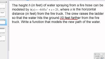 Use Transformations of Quadratic Functions - Word Problems (3.1) Algebra II
