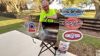 Smoked And Seared Cheese Burgers! / Char-Griller King-Griller Gambler Portable Charcoal Grill!