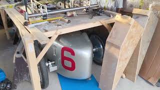 Cyclekart Eric, the GeNEric GN, Chassis build, front end spring mounts axle and engine.