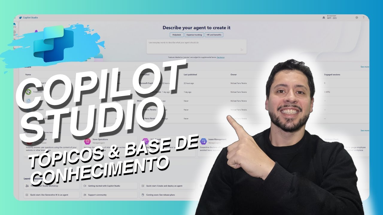 Microsoft Copilot Studio - Tópicos e Base de Conhecimento - YouTube