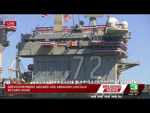 Servicemembers aboard USS Abraham Lincoln return home to San Diego