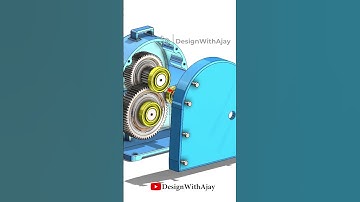 Reduction Spur Gear Box exploded view ( Ratio 1:3) #designwithajay #shorts