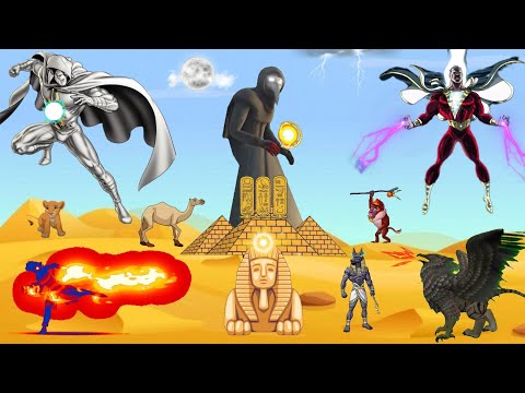 البطل الخارق مون نايت والبطل شازام فى مواجهة النسر الملعون الابطال الخارقين وقت الحدوتة