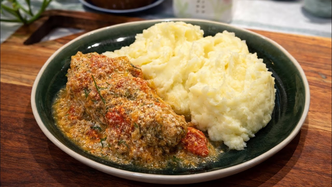 Fried Chicken Fillet in sauce | Mashed potato ✨ | ASMR