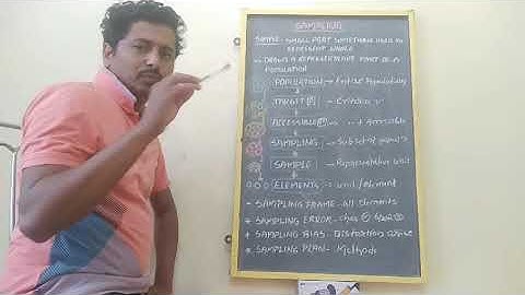 STATISTICS -24.  Sampling (OM MADHAVA TUTORIAL