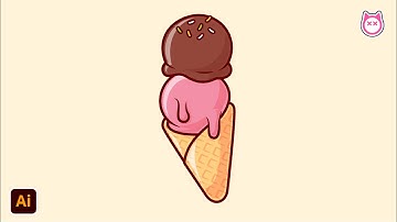 Tutorial Make Ice Cream Cone In Adobe Illustrator🍦