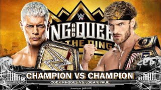 Cody Rhodes vs. Logan Paul WWE King & Queen of the Ring - Full Match | Champion vs. Champion Match