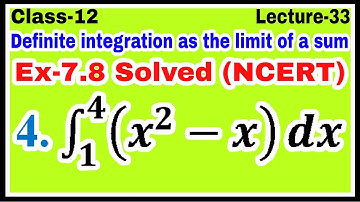 Mathematics class 12 Exercise 7.8 solved question no 4 | Definite integration as limit of sum