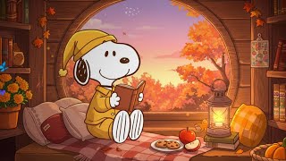 Snoopy’s Sunset Study Vibes 📚🍂 Warm Lofi Beats for Relaxing & Studying ☕Relaxing Lofi for Calm Days