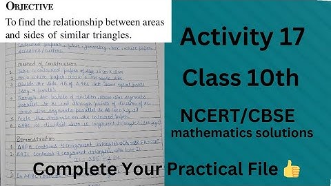 Maths Lab Activity 17 Class 10// Maths Practical// Class 10 Maths Activity Solution// CBSE board