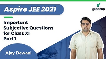 Aspire JEE 2021  | Maths | Class 11th Important Subjective Questions for School Exam | Gradeup
