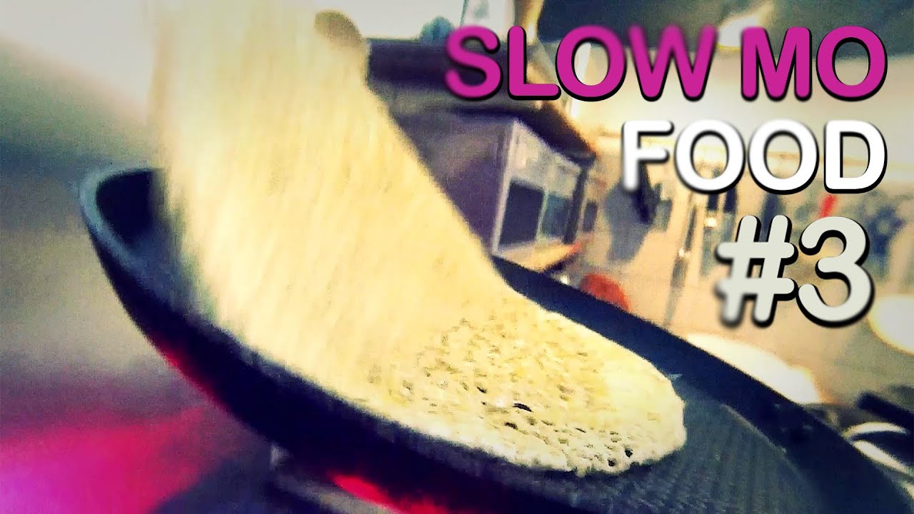 Slow Mo Food #3 : Flipping a Galette Over. Time has stopped.