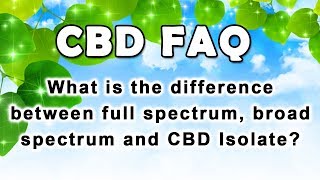 CBD FAQ: What is the difference between full spectrum, broad spectrum, and CBD Isolate? Profile