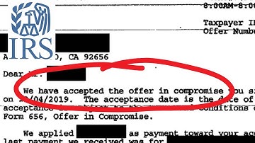 IRS Offer in Compromise   Case accepted