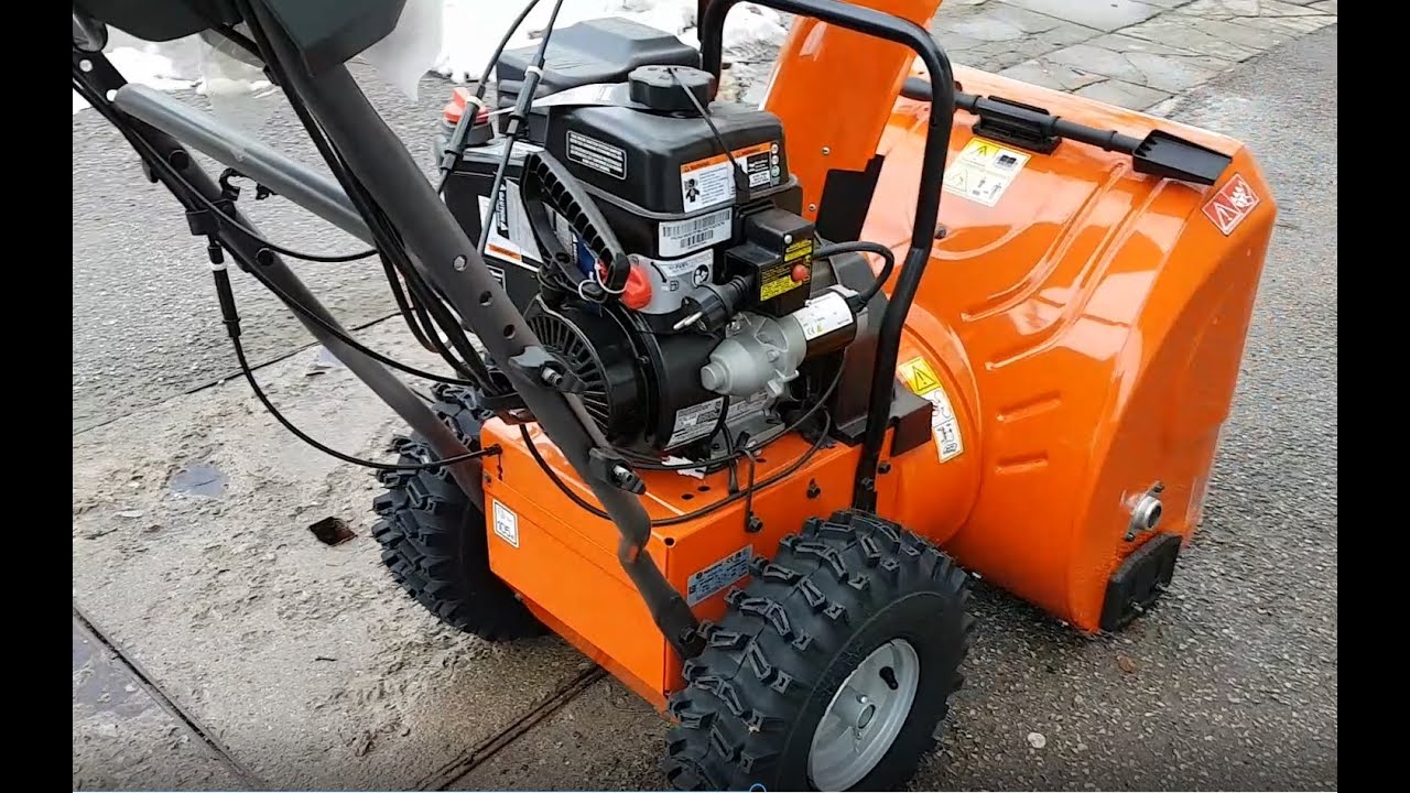 Husqvarna ST 224 - Snow Thrower - unpacking and assembly - YouTube