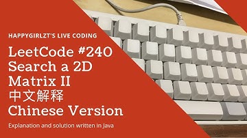 LeetCode 240. Search a 2D Matrix II 中文解释 Chinese Version