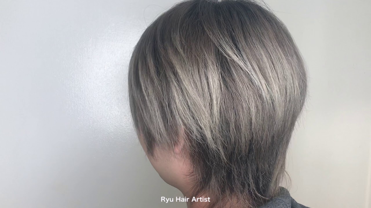 グレーシルバー メンズヘアー Grey Silver Hair Color Youtube