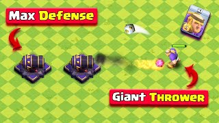 Giant Thrower vs Town Hall 16 Max Defense || Clash of Clans