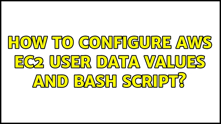 How to configure AWS EC2 user data values and bash script?