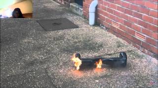 FIRE EXPLODING HOVERBOARD CAUGHT ON CAMERA Reaction