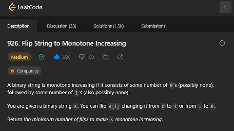 Leetcode 926. Flip String to Monotone Increasing