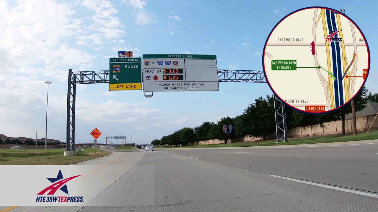 NTE 35W TEXpress Lanes Basswood Blvd Entrance (SB I35W Access) YouTube