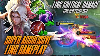 AFTER PATCH UPDATE LING BROKEN BUILD NEW PATCH 2024| SUPER AGGRESSIVE & HARD GAMEPLAY | LING MLBB