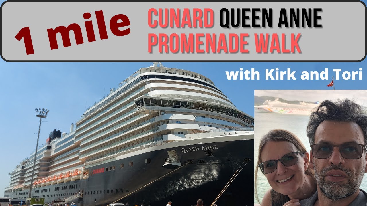 Experience OCEAN VIEWS On A 1 Mile Walk On The Queen Anne Cruiseship!