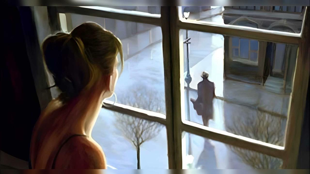 Человек за окном. В окне дома напротив. Девушка у окна. Вид в комнату через окно. Видно в окно.