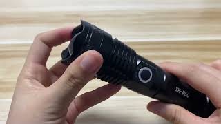 Super light USB Rechargeable 18650 or 26650 battery IPX4 Waterproof P50 zoomable flashlight