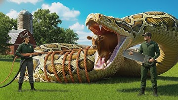 Brave Heroes Save Innocent Mother Cow from Giant Python’s Attack