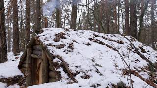 from abandoned to cozy , build underground abandoned dugout survival shelter , no talking