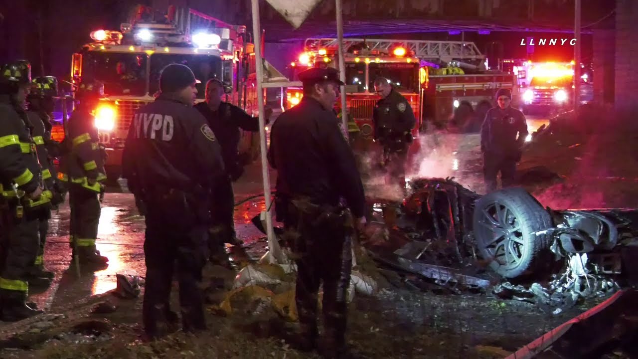 Car Flips Over & Catches Fire | GCP, Queens - YouTube