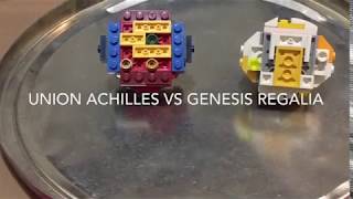 REGALIA GENESIS vs UNION ACHILLES [BEYBLADE BURST RISE] ll Lego Beyblade Battles