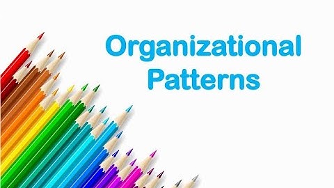 Notes on Public Speaking: Outlines Part 3 Organizational Patterns
