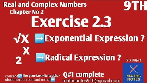 Class 9th Maths Chapter No 2| Exponential and Radical Expression | Ex#2.3 Q#1 9th maths