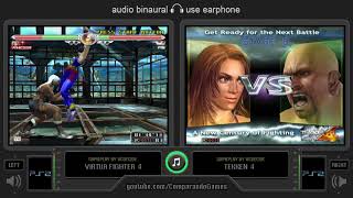 Virtua Fighter 4 vs Tekken 4 (PS2 vs PS2) Side by Side Comparison
